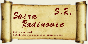 Spira Radinović vizit kartica